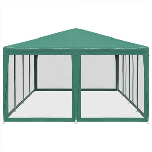 Tenda per Feste con 12 Pareti Laterali in Rete Verde 8x4 m HDPE 4010073