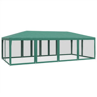 Tenda per Feste con 12 Pareti Laterali in Rete Verde 8x4 m HDPE 4010073