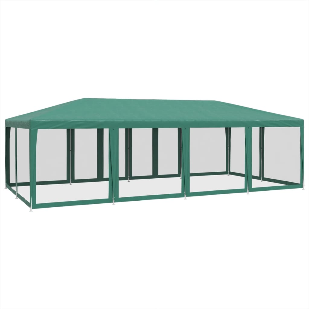 Tenda per Feste con 12 Pareti Laterali in Rete Verde 8x4 m HDPE 4010073