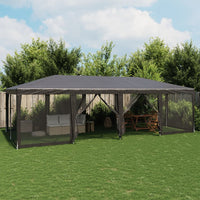 Tenda per Feste con 12 Pareti in Rete Antracite 8x4 m in HDPE 4010074