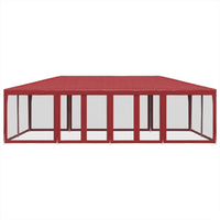 Tenda per Feste con 12 Pareti Laterali in Rete Rossa 8x4 m HDPE 4010075