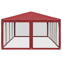 Tenda per Feste con 12 Pareti Laterali in Rete Rossa 8x4 m HDPE 4010075
