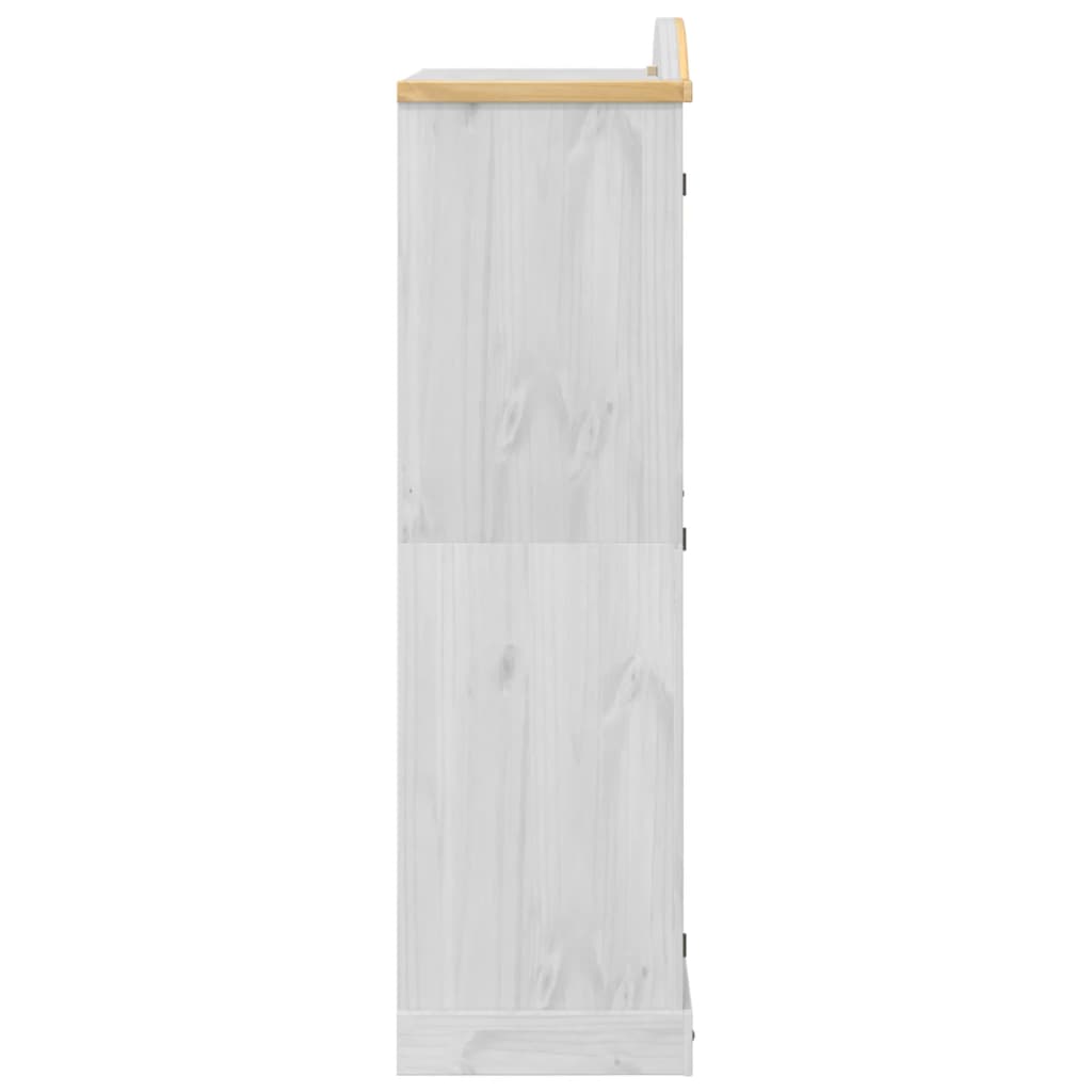 vidaXL Armadio Corona Bianco 102x52x186 cm in Legno Massello di Pino