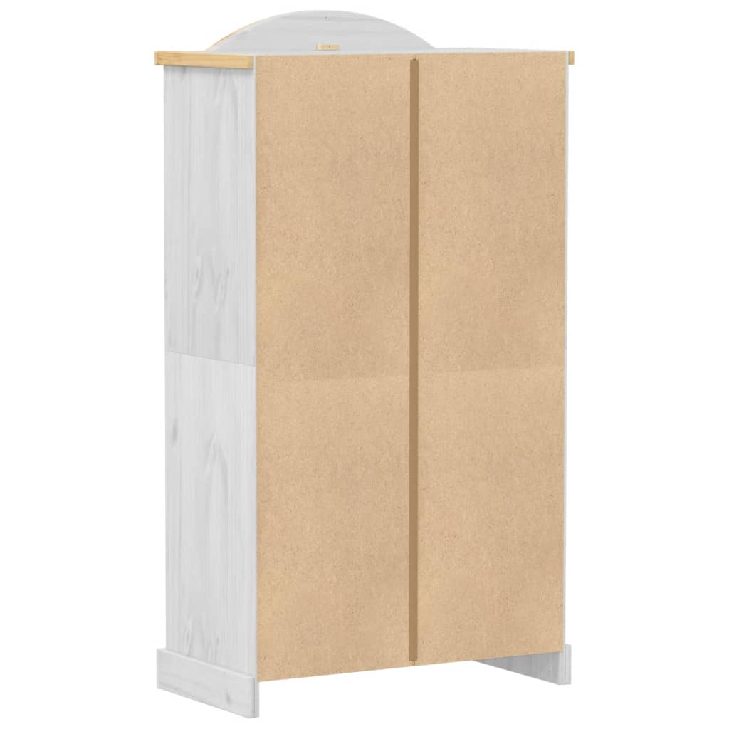 vidaXL Armadio Corona Bianco 102x52x186 cm in Legno Massello di Pino