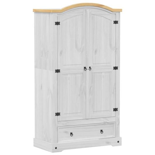 vidaXL Armadio Corona Bianco 102x52x186 cm in Legno Massello di Pino