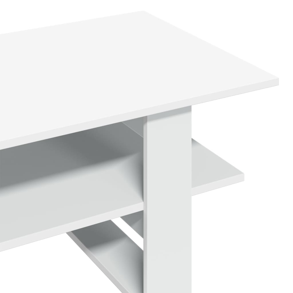 Tavolino da Salotto Bianco 102x55x42 cm in Legno Multistrato