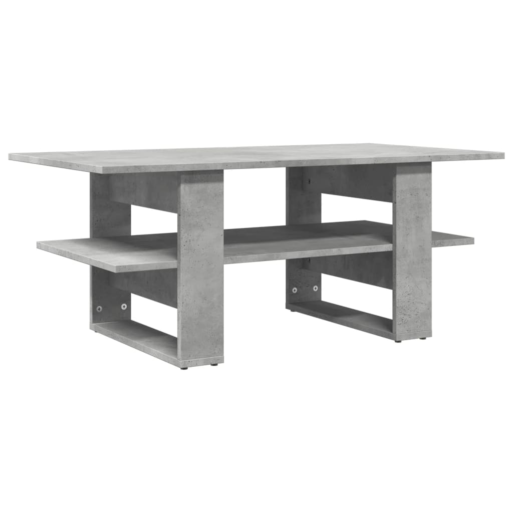 Tavolino Salotto Grigio Cemento 102x55x42 cm Legno Multistrato