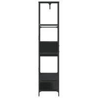 Appendiabiti con Scaffali Nero in Legno Multistrato 847859