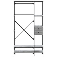 Appendiabiti con Scaffali Grigio Sonoma in Legno Multistrato 847862