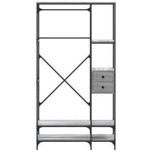 Appendiabiti con Scaffali Grigio Sonoma in Legno Multistrato 847862