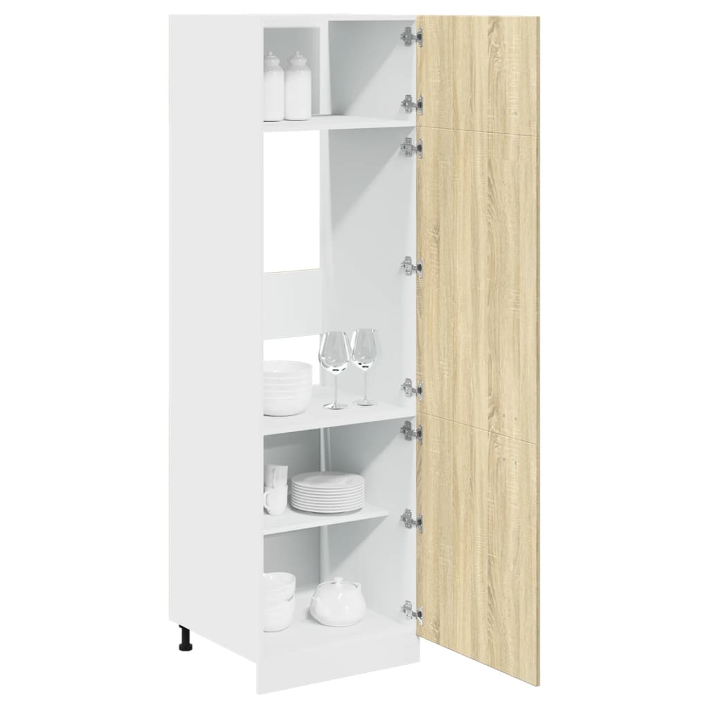 Mobile per Frigo Rovere Sonoma 60x57x207 cm Legno Multistrato 849626
