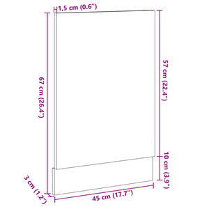 vidaXL Pannello Lavastoviglie “Lyon” Rovere Sonoma 45x3x67 cm
