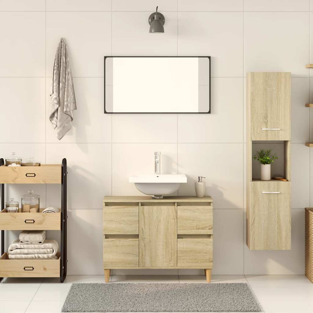 Mobile da Bagno Rovere Sonoma 30x30x130 cm in Legno Multistrato 849635
