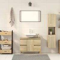 Mobile da Bagno Rovere Sonoma 30x30x130 cm in Legno Multistrato 849635