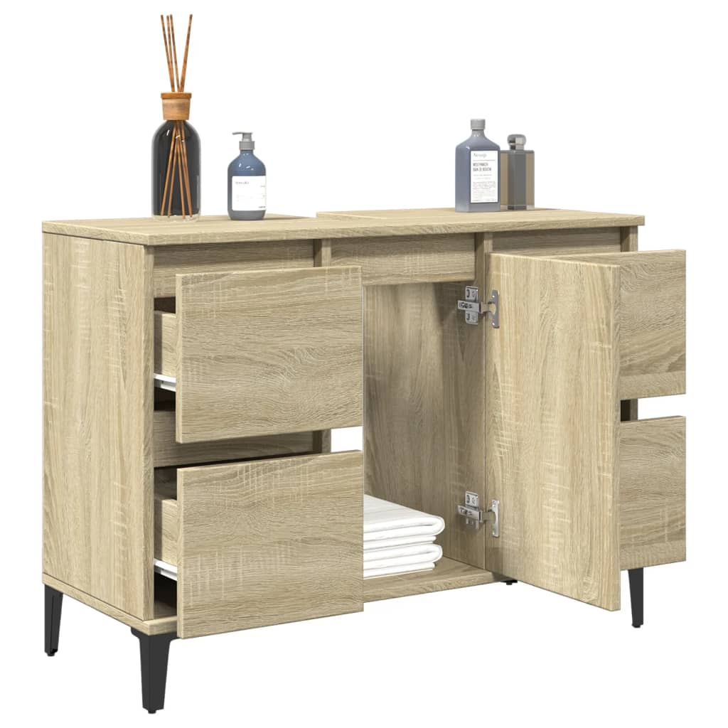 Mobile Lavabo Rovere Sonoma 80x33x60 cm in Legno Multistrato 849666