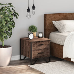 Comodino-Tavolino da notte Rovere Marrone 40x41x40 cm in Truciolato
