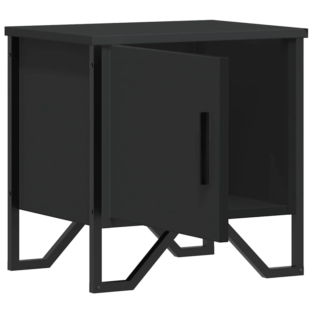vidaXL Comodino Nero 40x30x40 cm in Legno Multistrato