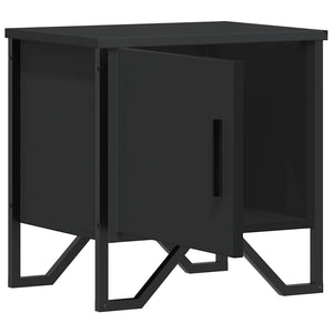 vidaXL Comodino Nero 40x30x40 cm in Legno Multistrato
