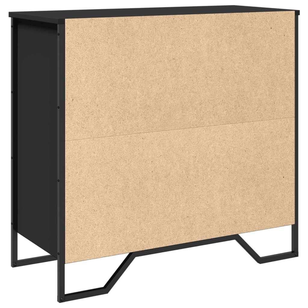 Credenza Nera 79,5x35,5x74,5 cm in Legno Multistrato 848544