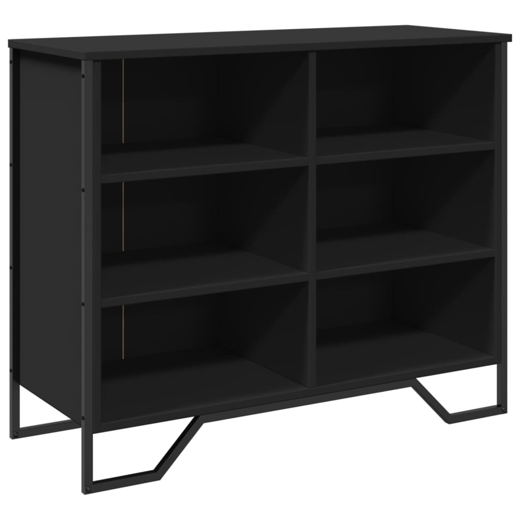 Credenza-Buffet-Armadio da cucina Nera 91x35,5x74,5 cm in Legno Multistrato