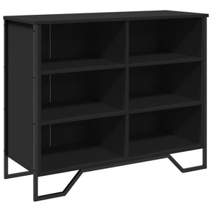 Credenza-Buffet-Armadio da cucina Nera 91x35,5x74,5 cm in Legno Multistrato