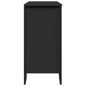 Credenza-Buffet-Armadio da cucina Nera 91x35,5x74,5 cm in Legno Multistrato