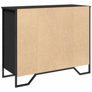 vidaXL Credenza Nera 91x35,5x74,5 cm in Legno Multistrato