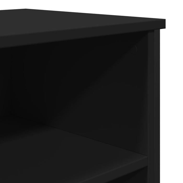 Credenza Nera 91x35,5x74,5 cm in Legno Multistrato 848549
