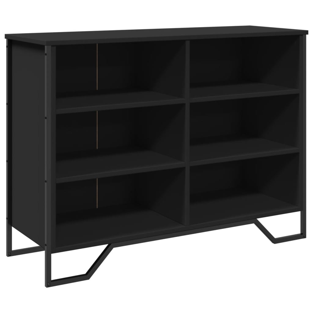 Credenza-Buffet-Armadio da cucina Nera 101x35,5x74,5 cm in Legno Multistrato