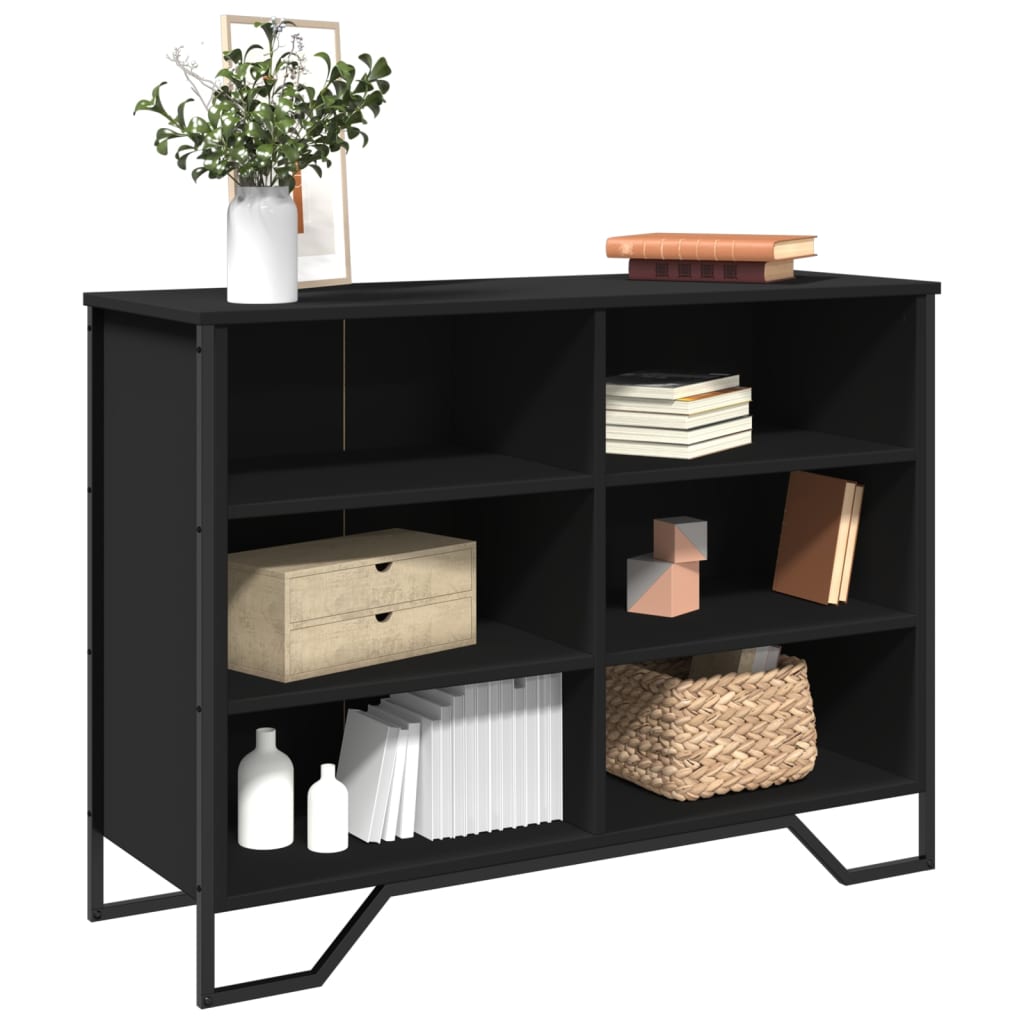 Credenza-Buffet-Armadio da cucina Nera 101x35,5x74,5 cm in Legno Multistrato