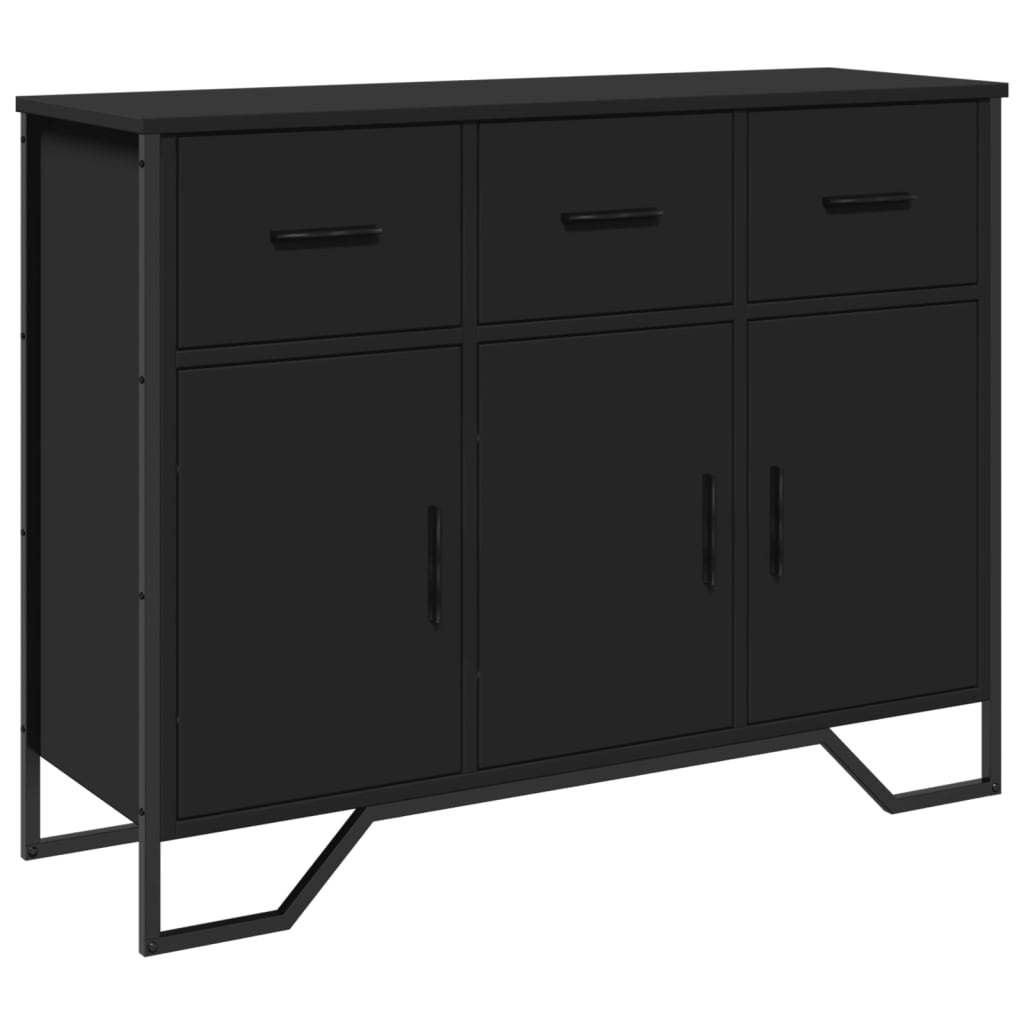 Credenza-Buffet-Armadio da cucina Nera 97x32,5x74,5 cm in Legno Multistrato