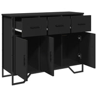 Credenza-Buffet-Armadio da cucina Nera 97x32,5x74,5 cm in Legno Multistrato