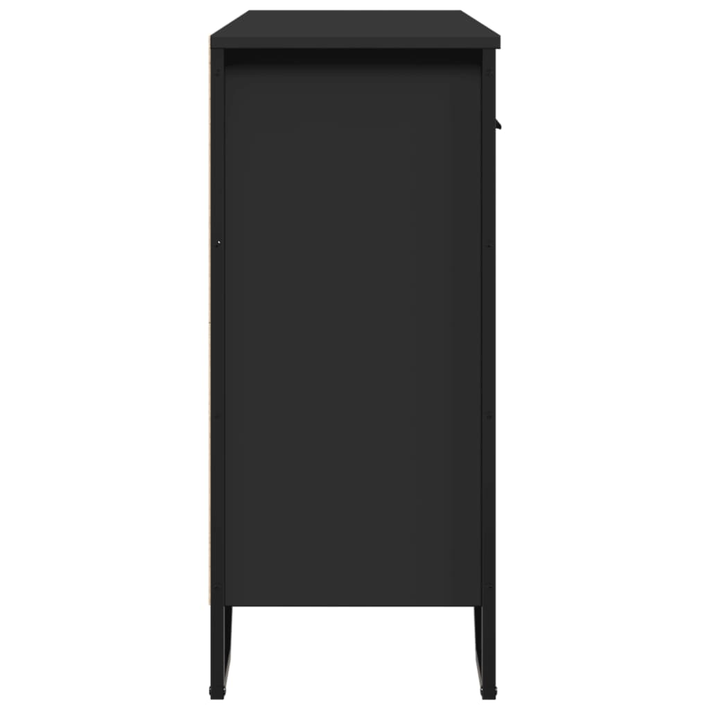 Credenza-Buffet-Armadio da cucina Nera 97x32,5x74,5 cm in Legno Multistrato