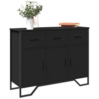 Credenza-Buffet-Armadio da cucina Nera 97x32,5x74,5 cm in Legno Multistrato