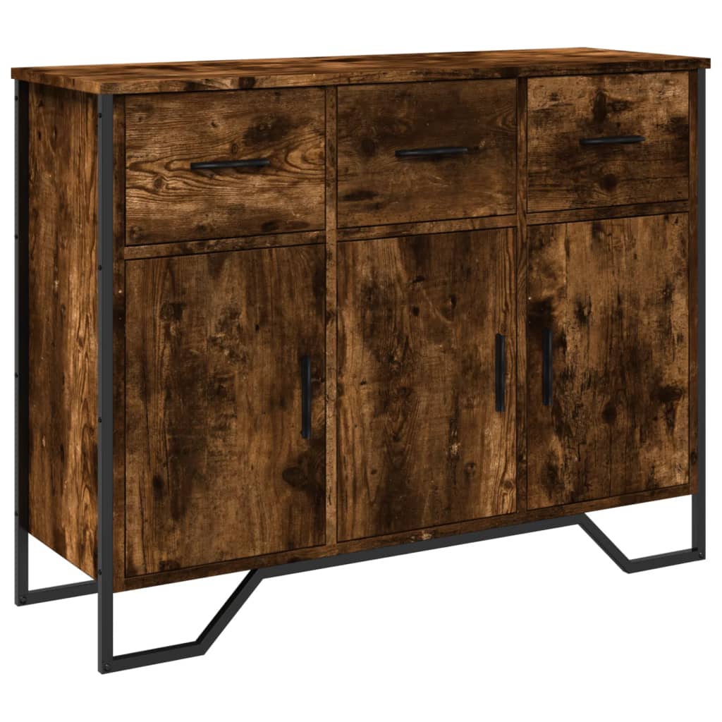 Credenza-Buffet-Armadio da cucina Rovere Fumo 97x32,5x74,5 cm in Legno Multistrato