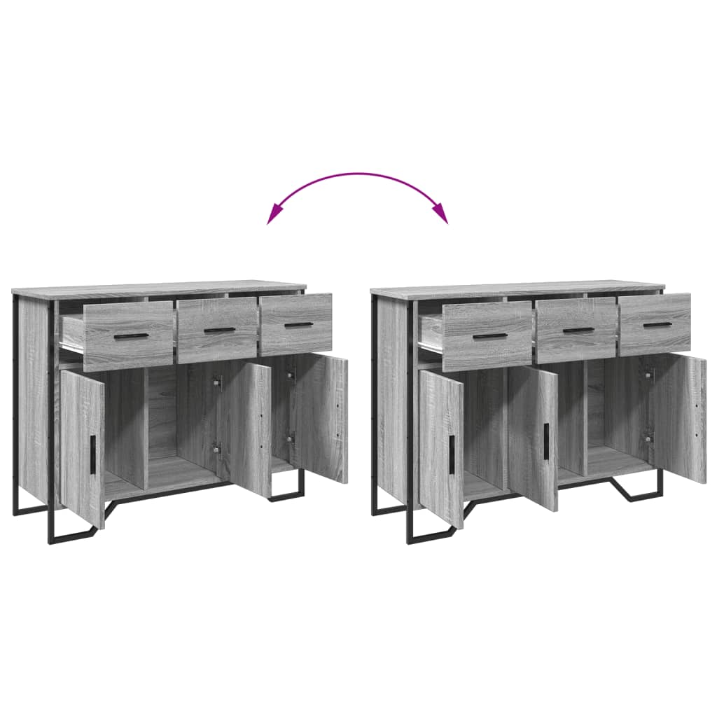 vidaXL Credenza Grigio Sonoma 97x32,5x74,5 cm in Legno Multistrato