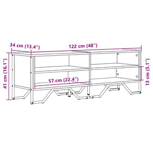 Mobile Porta TV Nero 122x34x41 cm in Legno Multistrato 848569