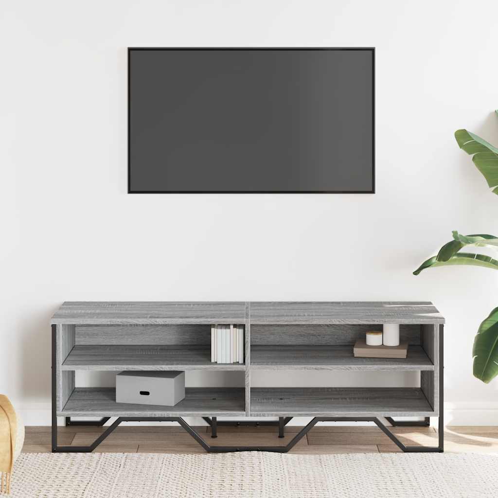 Mobile Porta TV Grigio Sonoma 122x34x41cm in Legno Multistrato