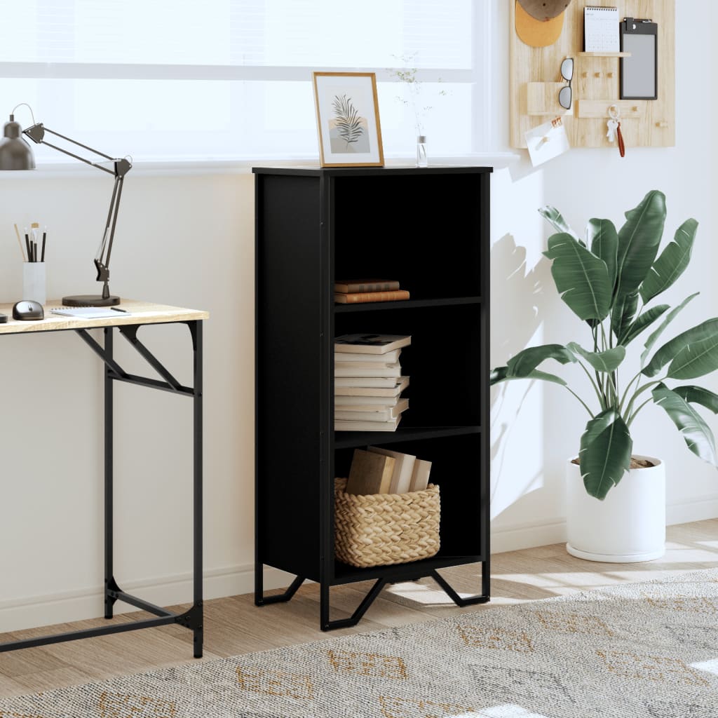 Libreria Nera 50x31x106 cm in Legno Multistrato 848604