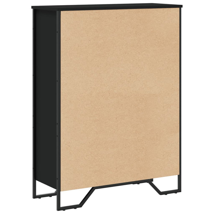 Libreria Nera 80x31x106 cm in Legno Multistrato 848624
