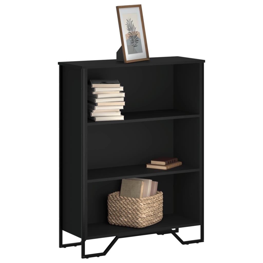 Libreria Nera 80x31x106 cm in Legno Multistrato 848624
