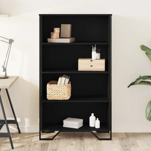Libreria Nera 80x31x137,5 cm in Legno Multistrato 848629
