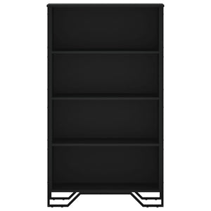 Libreria Nera 80x31x137,5 cm in Legno Multistrato 848629