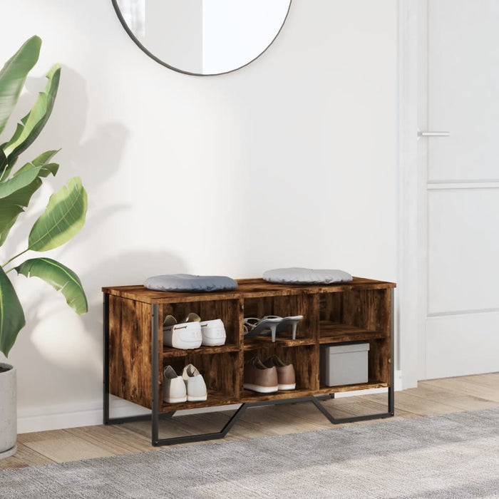 Scarpiera Rovere Fumo 90x38x45,5 cm in Truciolato 848641