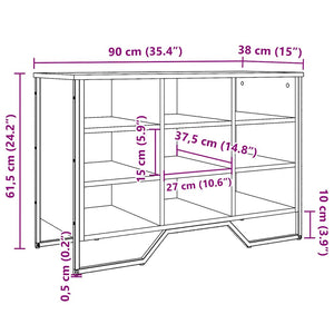 vidaXL Scarpiera Grigio Sonoma 90x38x61,5 cm in Truciolato