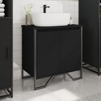 Mobile Lavabo Bagno-Armadietto da bagno Nero 60x35x60 cm in Truciolato