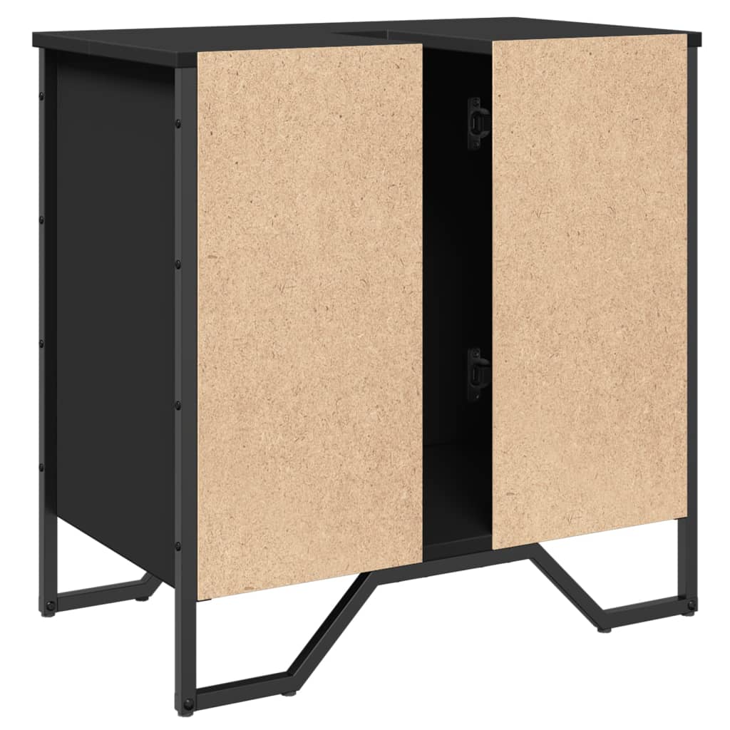 Mobile Lavabo Bagno Nero 60x35x60 cm in Truciolato