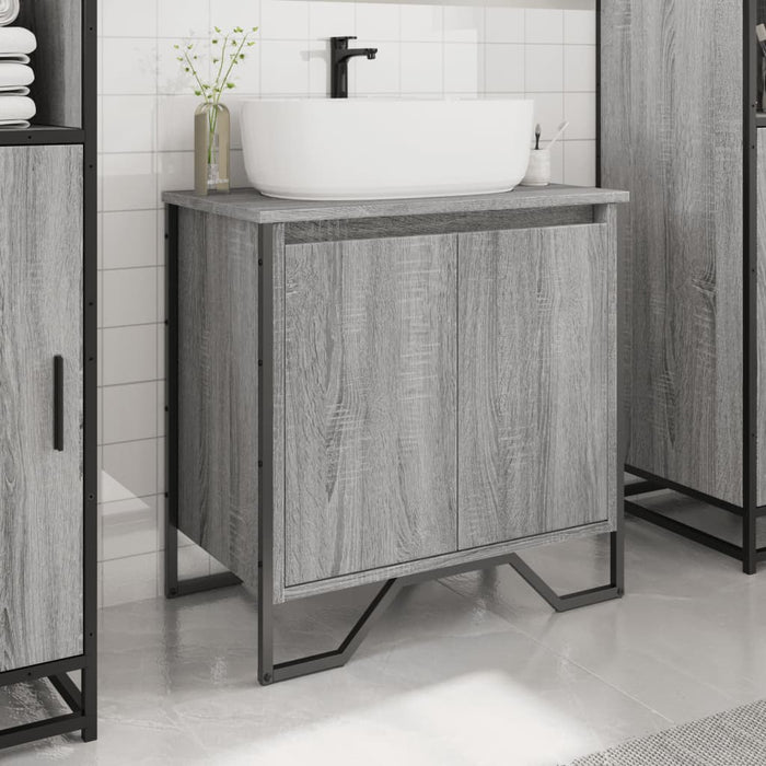Mobile Lavabo Bagno-Armadietto da bagno Grigio Sonoma 60x35x60 cm in Truciolato