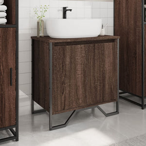Mobile Lavabo Bagno Rovere Marrone 60x35x60cm in Truciolato 848658