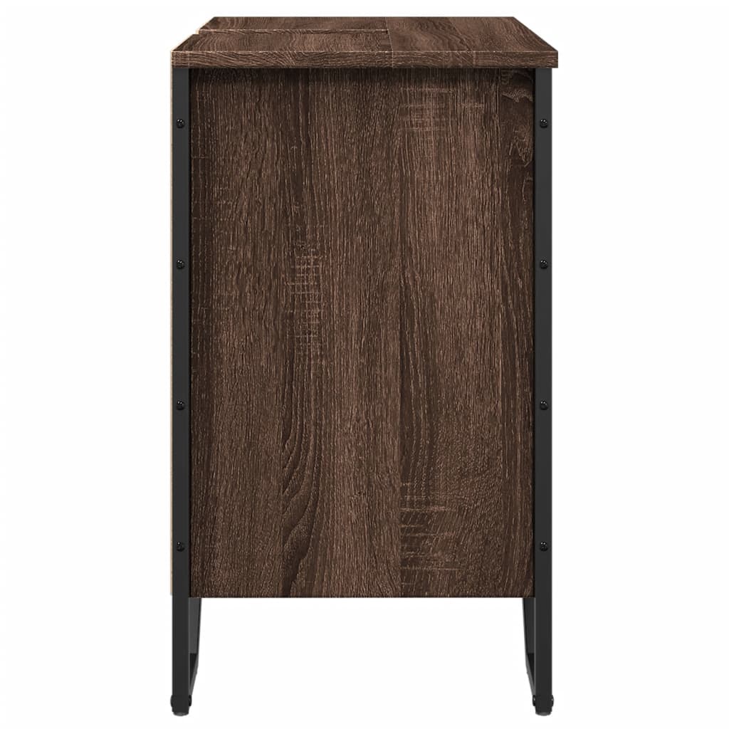 Mobile Lavabo Bagno Rovere Marrone 60x35x60cm in Truciolato 848658
